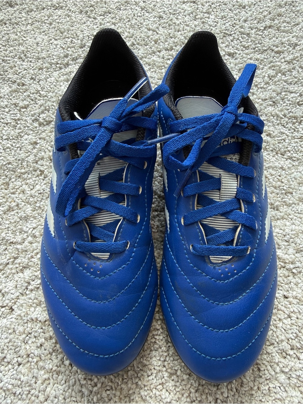 adidas Kids Blue White Soccer Shoes